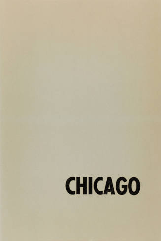 Yellowed tan paper with “CHICAGO” in printed black text in bottom right section