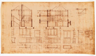 H.M. Mess Dwelling, Winnetka, Illinois (Interior Elevations after Second Floor Addition)