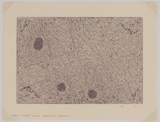 Irregular grid of lines that looks like plots of land as seen from above with circular cast shadows