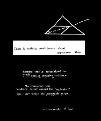 Black background with white triangle and text "There is nothing revolutionary about approxima-tions"