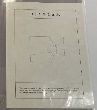 Black and white diagram of square with lines radiating from center and intersecting vertical arc