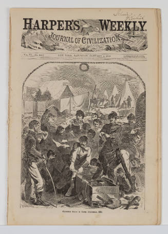 Christmas Boxes in Camp, from Harper’s Weekly, January 4, 1862