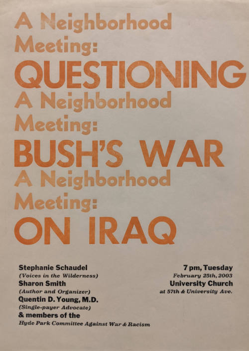 Questioning Bush's War on Iraq, from the portfolio A Ragbox of Overstood Grammars