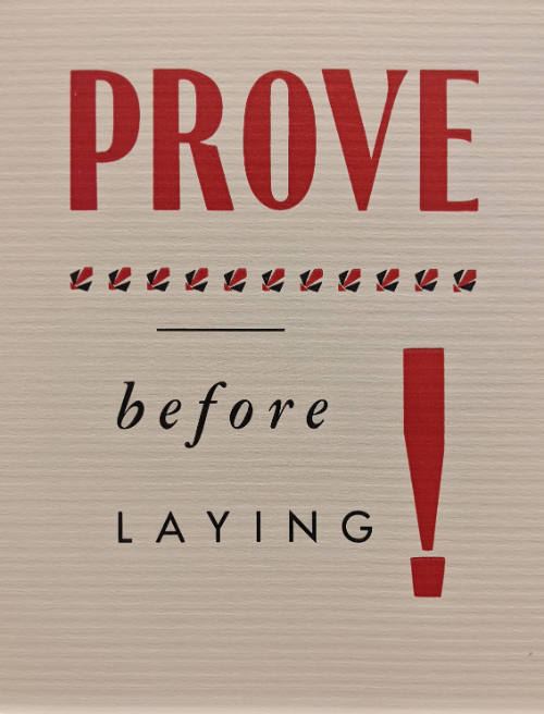 Prove Before Laying, from the portfolio A Ragbox of Overstood Grammars