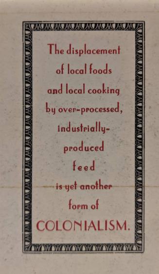 Displacement of Local Foods, from the portfolio A Ragbox of Overstood Grammars