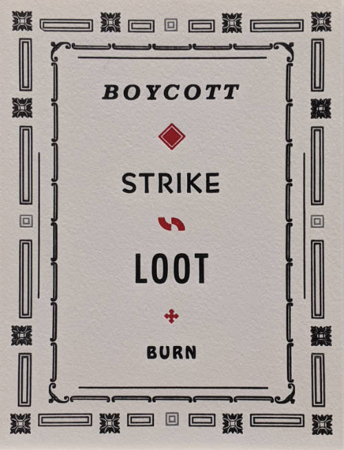 Decorative Piven & Cloward (Boycott, Strike), from the portfolio A Ragbox of Overstood Grammars