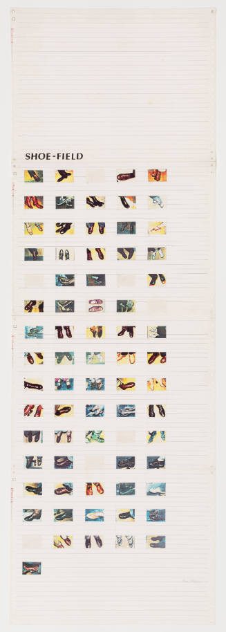 Title reading “Shoe-Field” at top with 5 x 16 grid of images of different shoes below
