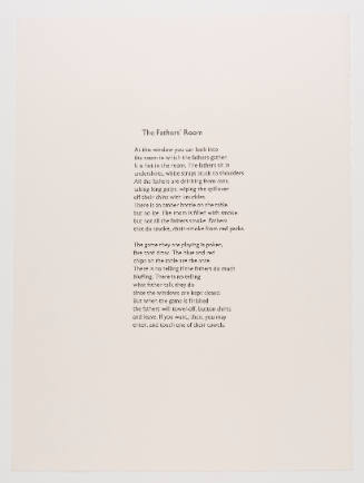 Title reads "The Father's Room" followed by a single column of poetry